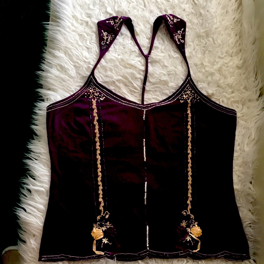 Very pretty ribbon embroidered and beaded top